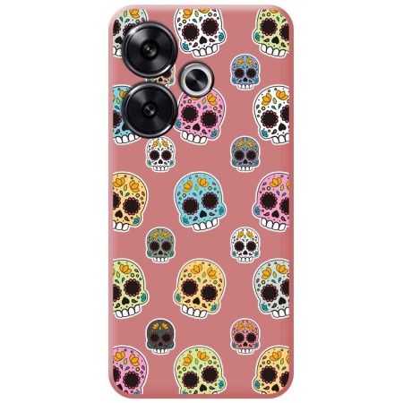 Funda Silicona Líquida Rosa para Xiaomi Poco F6 5G diseño Catrina Dibujos
