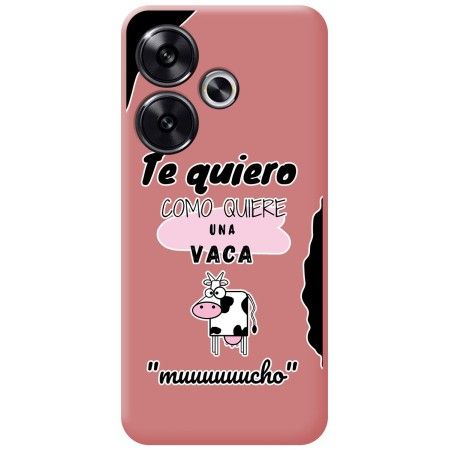 Funda Silicona Líquida Rosa para Xiaomi Poco F6 5G diseño Vaca Dibujos