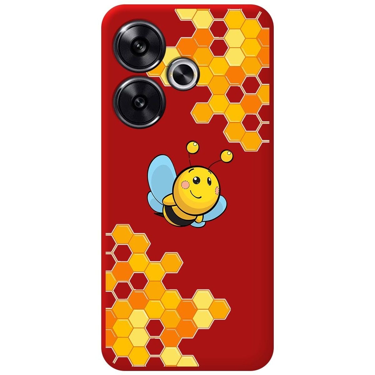 Funda Silicona Líquida Roja para Xiaomi Poco F6 5G diseño Abeja Dibujos