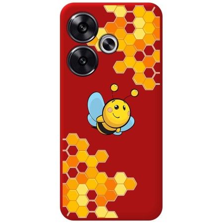 Funda Silicona Líquida Roja para Xiaomi Poco F6 5G diseño Abeja Dibujos