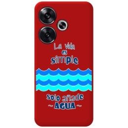 Funda Silicona Líquida Roja para Xiaomi Poco F6 5G diseño Agua Dibujos