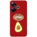 Funda Silicona Líquida Roja para Xiaomi Poco F6 5G diseño Vegan Life Dibujos