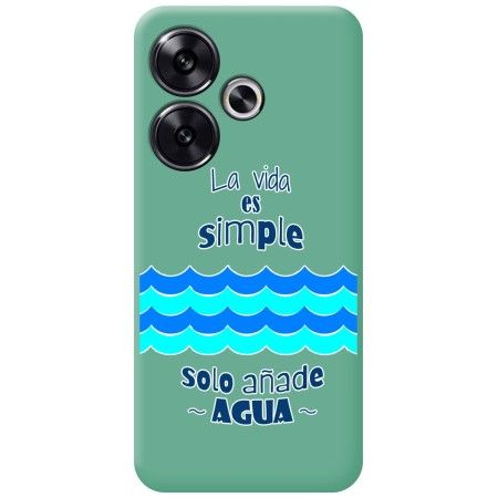 Funda Silicona Líquida Verde para Xiaomi Poco F6 5G diseño Agua Dibujos
