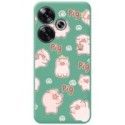 Funda Silicona Líquida Verde para Xiaomi Poco F6 5G diseño Cerdos Dibujos