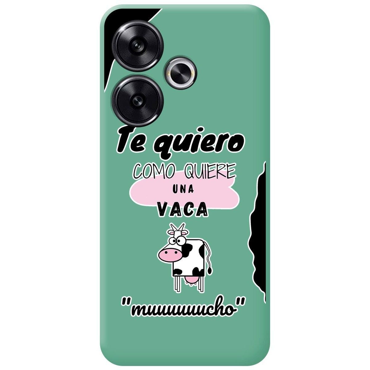 Funda Silicona Líquida Verde para Xiaomi Poco F6 5G diseño Vaca Dibujos