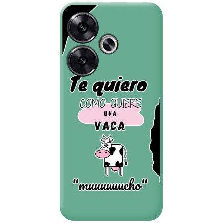 Funda Silicona Líquida Verde para Xiaomi Poco F6 5G diseño Vaca Dibujos