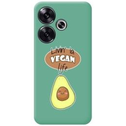 Funda Silicona Líquida Verde para Xiaomi Poco F6 5G diseño Vegan Life Dibujos