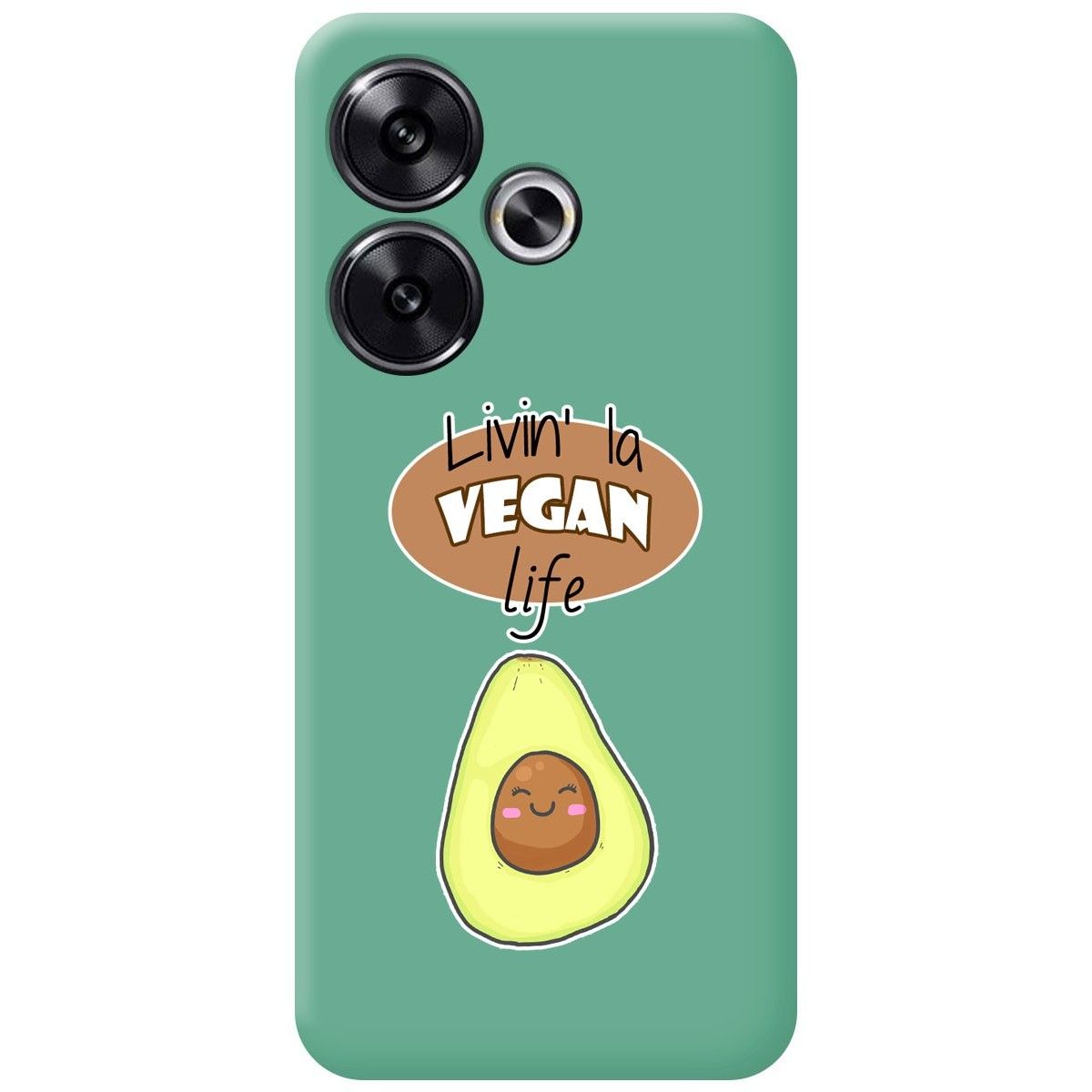 Funda Silicona Líquida Verde para Xiaomi Poco F6 5G diseño Vegan Life Dibujos