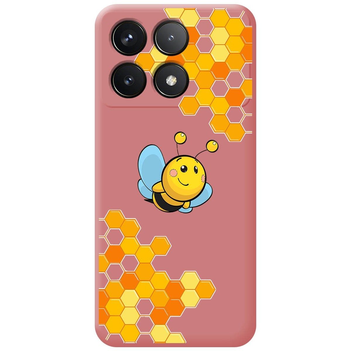 Funda Silicona Líquida Rosa para Xiaomi Poco F6 Pro 5G diseño Abeja Dibujos