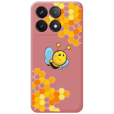 Funda Silicona Líquida Rosa para Xiaomi Poco F6 Pro 5G diseño Abeja Dibujos