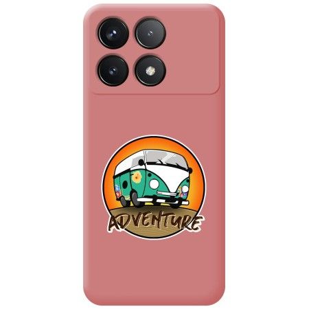 Funda Silicona Líquida Rosa para Xiaomi Poco F6 Pro 5G diseño Adventure Dibujos