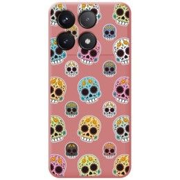 Funda Silicona Líquida Rosa para Xiaomi Poco F6 Pro 5G diseño Catrina Dibujos