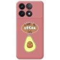Funda Silicona Líquida Rosa para Xiaomi Poco F6 Pro 5G diseño Vegan Life Dibujos