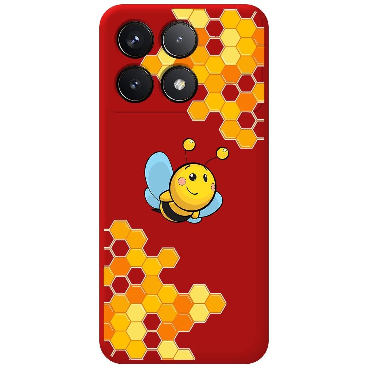 Funda Silicona Líquida Roja para Xiaomi Poco F6 Pro 5G diseño Abeja Dibujos
