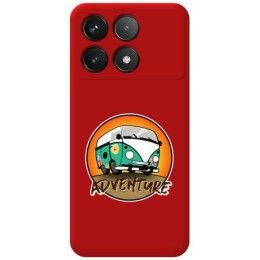 Funda Silicona Líquida Roja para Xiaomi Poco F6 Pro 5G diseño Adventure Dibujos