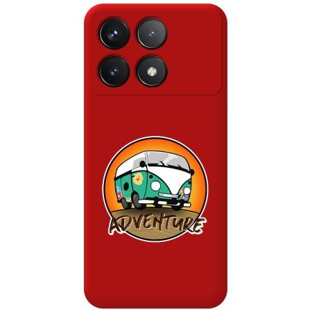 Funda Silicona Líquida Roja para Xiaomi Poco F6 Pro 5G diseño Adventure Dibujos