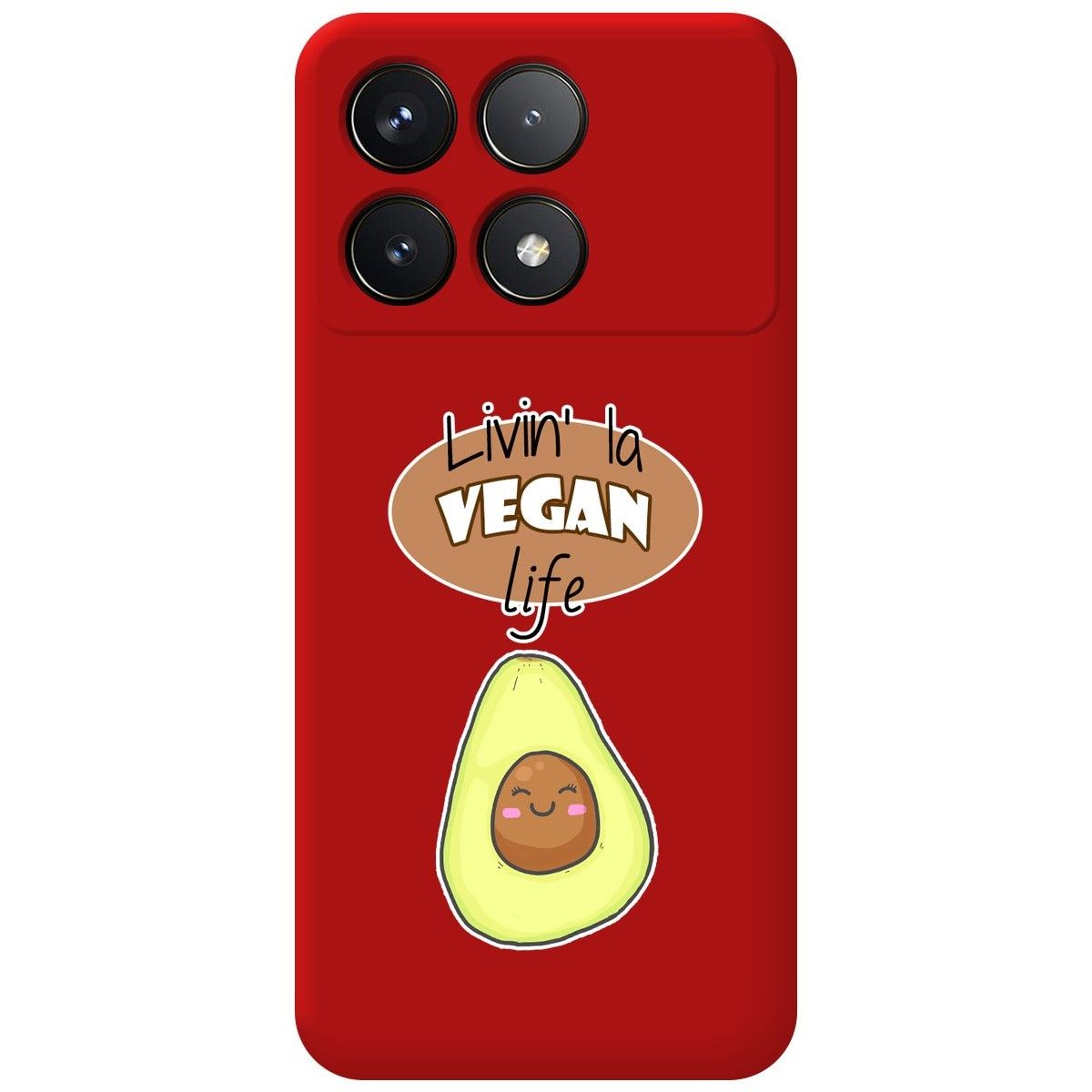 Funda Silicona Líquida Roja para Xiaomi Poco F6 Pro 5G diseño Vegan Life Dibujos