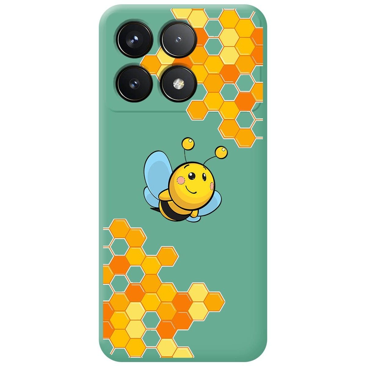 Funda Silicona Líquida Verde para Xiaomi Poco F6 Pro 5G diseño Abeja Dibujos