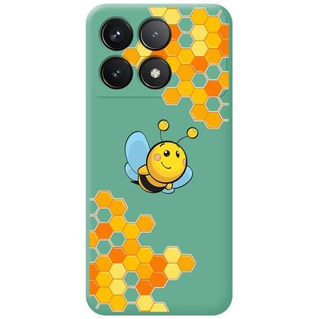 Funda Silicona Líquida Verde para Xiaomi Poco F6 Pro 5G diseño Abeja Dibujos