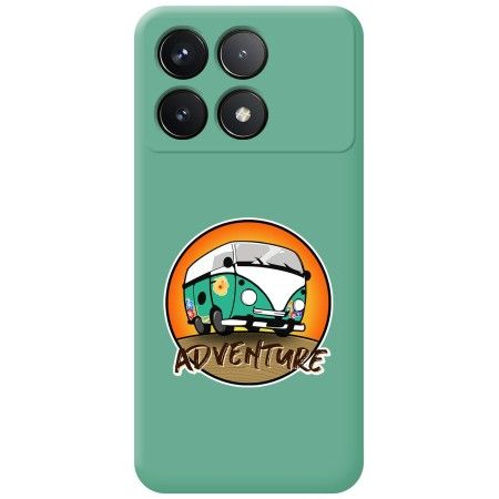 Funda Silicona Líquida Verde para Xiaomi Poco F6 Pro 5G diseño Adventure Dibujos