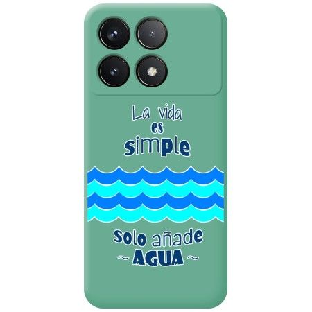 Funda Silicona Líquida Verde para Xiaomi Poco F6 Pro 5G diseño Agua Dibujos