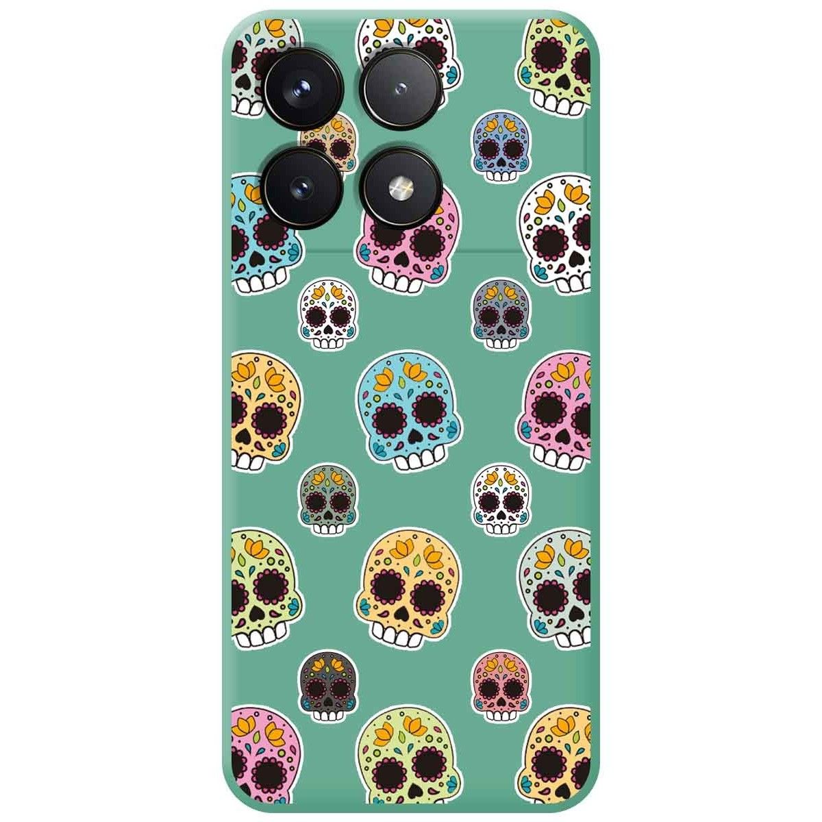 Funda Silicona Líquida Verde para Xiaomi Poco F6 Pro 5G diseño Catrina Dibujos