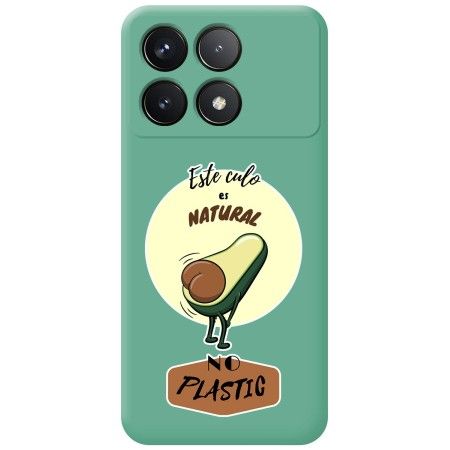 Funda Silicona Líquida Verde para Xiaomi Poco F6 Pro 5G diseño Culo Natural Dibujos