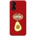 Funda Silicona Líquida Roja para TCL 50 5G diseño Vegan Life Dibujos