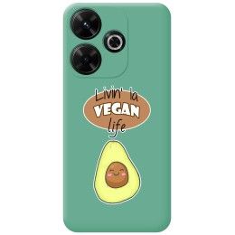 Funda Silicona Líquida Verde para Xiaomi Redmi 13 4G diseño Vegan Life Dibujos