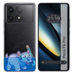 Funda Silicona Transparente para Xiaomi Poco F6 Pro 5G diseño Hipo Dibujos