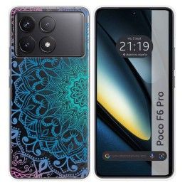 Funda Silicona Transparente para Xiaomi Poco F6 Pro 5G diseño Mandala Dibujos