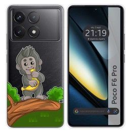 Funda Silicona Transparente para Xiaomi Poco F6 Pro 5G diseño Mono Dibujos