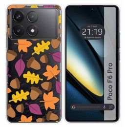 Funda Silicona Transparente para Xiaomi Poco F6 Pro 5G diseño Otoño Dibujos