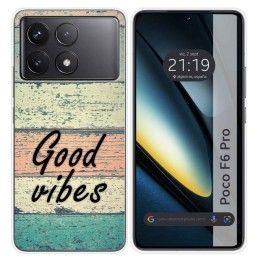 Funda Silicona para Xiaomi Poco F6 Pro 5G diseño Madera 01 Dibujos