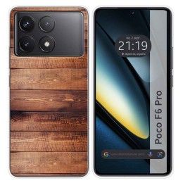 Funda Silicona para Xiaomi Poco F6 Pro 5G diseño Madera 02 Dibujos