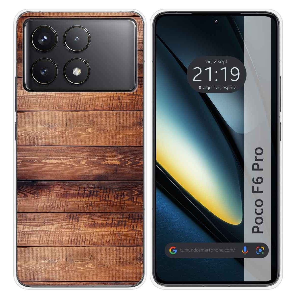 Funda Silicona para Xiaomi Poco F6 Pro 5G diseño Madera 02 Dibujos