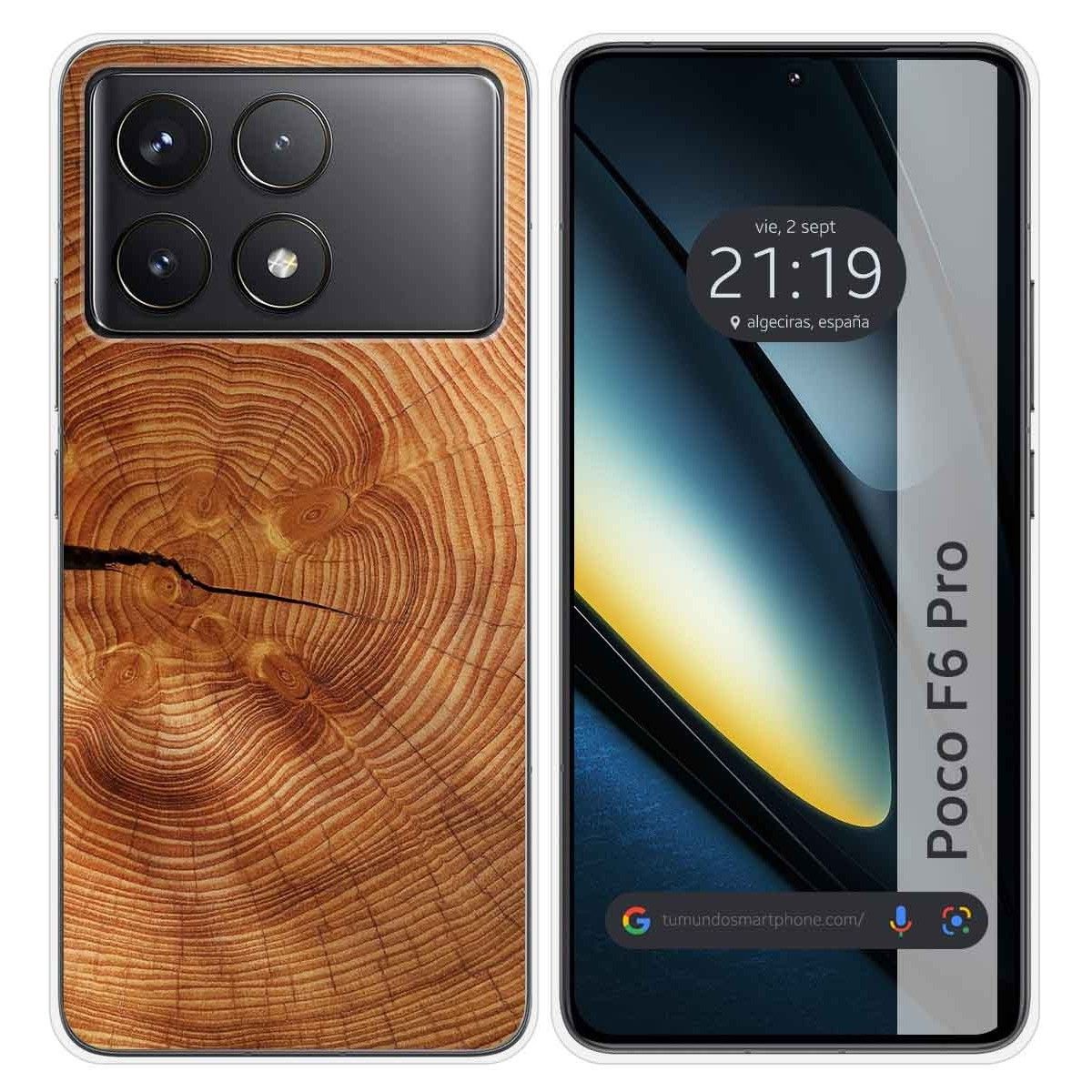 Funda Silicona para Xiaomi Poco F6 Pro 5G diseño Madera 04 Dibujos