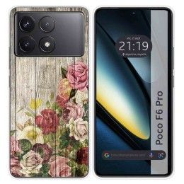 Funda Silicona para Xiaomi Poco F6 Pro 5G diseño Madera 08 Dibujos