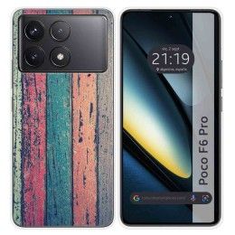Funda Silicona para Xiaomi Poco F6 Pro 5G diseño Madera 10 Dibujos