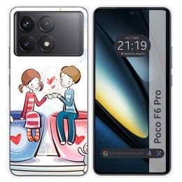 Funda Silicona para Xiaomi Poco F6 Pro 5G diseño Café Dibujos