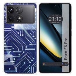 Funda Silicona para Xiaomi Poco F6 Pro 5G diseño Circuito Dibujos