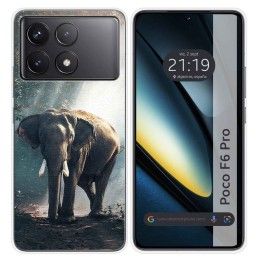 Funda Silicona para Xiaomi Poco F6 Pro 5G diseño Elefante Dibujos