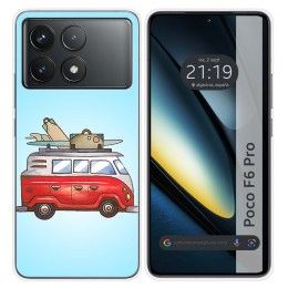 Funda Silicona para Xiaomi Poco F6 Pro 5G diseño Furgoneta Dibujos