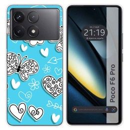 Funda Silicona para Xiaomi Poco F6 Pro 5G diseño Mariposas Dibujos
