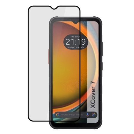 Protector Cristal Templado Completo 5D Full Glue Negro para Samsung Galaxy Xcover 7 5G Vidrio