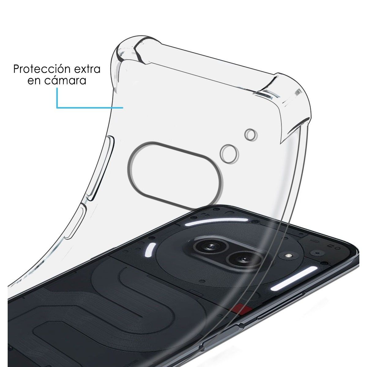 Funda Silicona Antigolpes Transparente para Nothing Phone 2a 5G