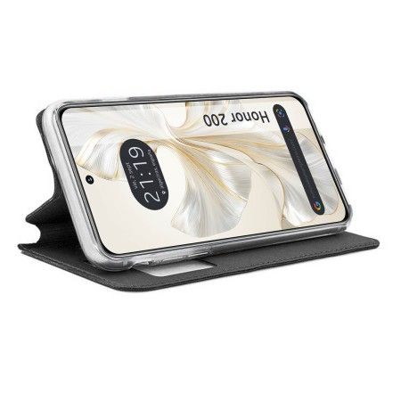 Funda Libro Soporte con Ventana para Huawei Honor 200 5G color Negra
