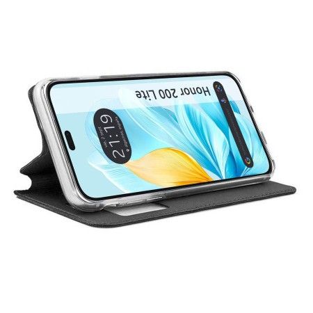 Funda Libro Soporte con Ventana para Huawei Honor 200 Lite 5G color Negra