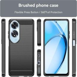 Funda Gel Tpu Tipo Carbon Negra para Oppo A60 4G 2