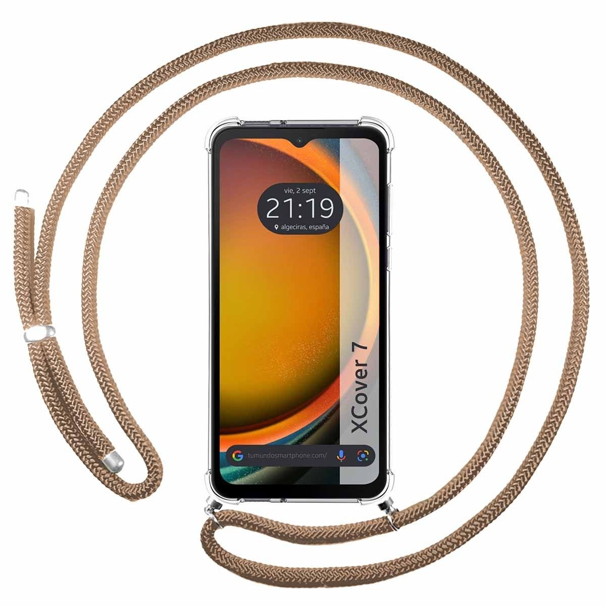 Funda Colgante Transparente para Samsung Galaxy Xcover 7 5G con Cordon Camel
